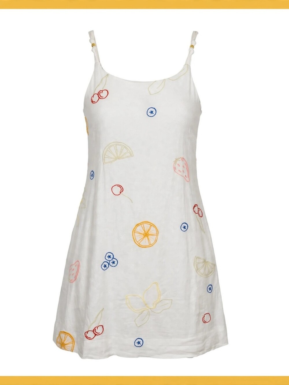 C&C California “Citrus Daydream” Linen Blend Dress – Size S – Pockets